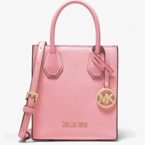 EUC - Michael Kors Mercer Extra-Small Pebbled Leather Crossbody Bag in Pink